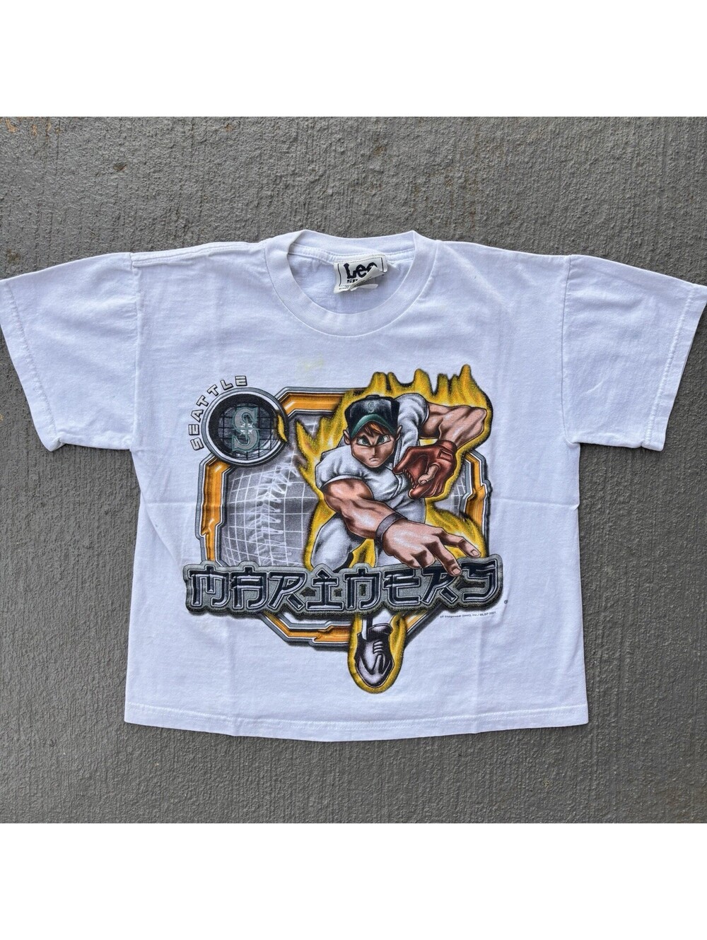 Vintage 2001 Seattle Mariners anime style Player Shirt Lee KIDS Small 6-8